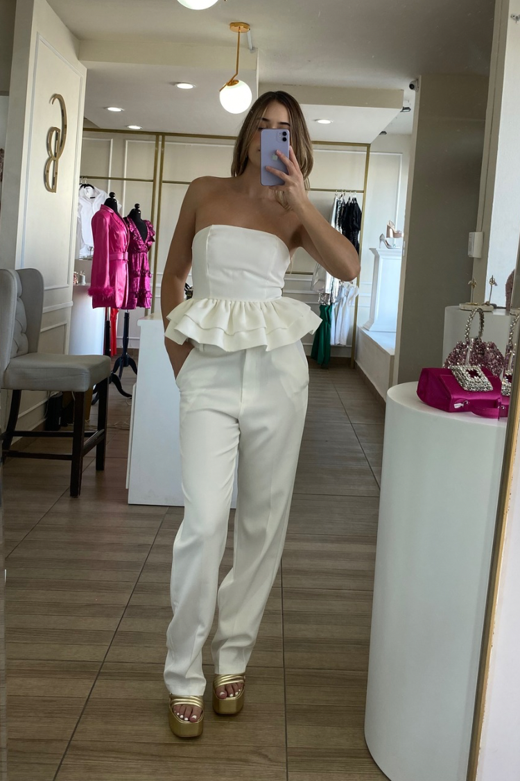 Hombro Blusa De Olanes Blanca Blusa Con Olan En Hombros Blusa