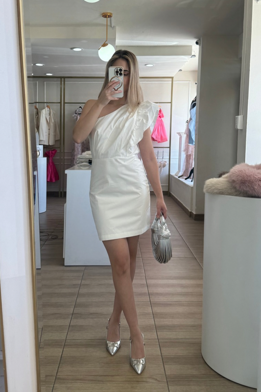 Vestido blanco un hombro