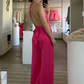 Jumpsuit rosa tipo halter