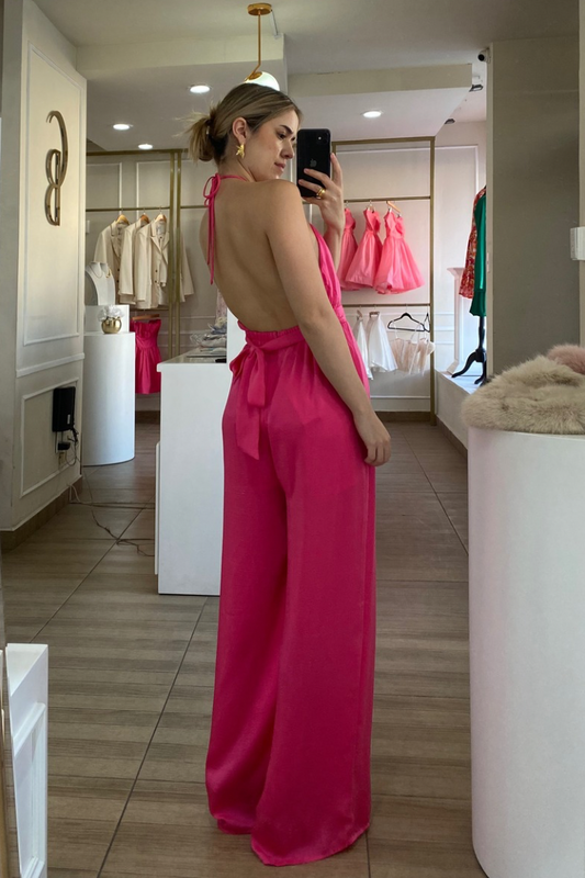 Jumpsuit rosa tipo halter