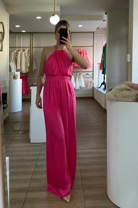 Jumpsuit rosa tipo halter