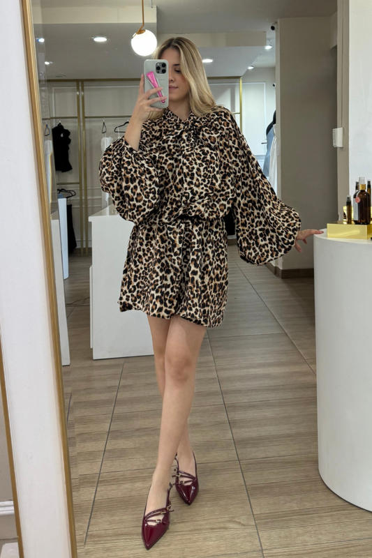 Vestido de leopardo holgado